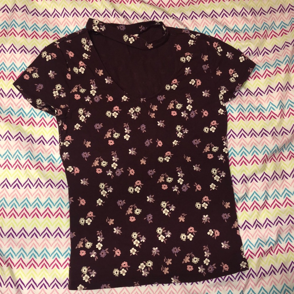 Purple Floral Crop Top